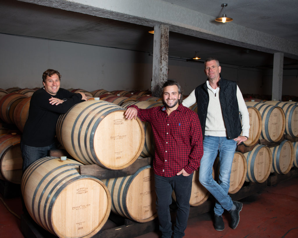 Pelee Island Winery Winemaking team members - Tim Charisse, Jessie Horvath, Martin Janz 