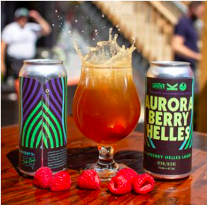 a grateful community collaboration Aurora Berry Helles, Raspberry Lager